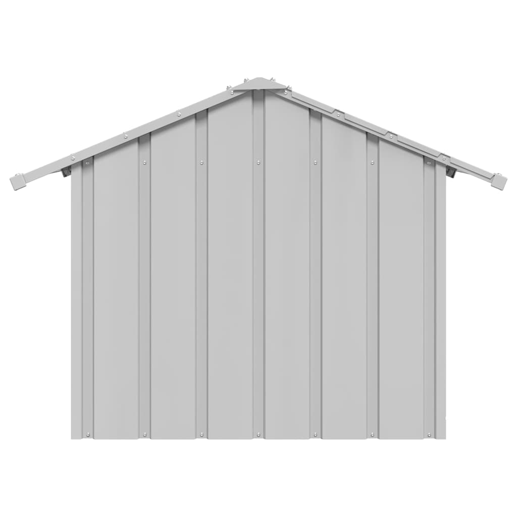 Dog House with Roof Galvanised Steel Grey 85 cm 81 cm 107 cm