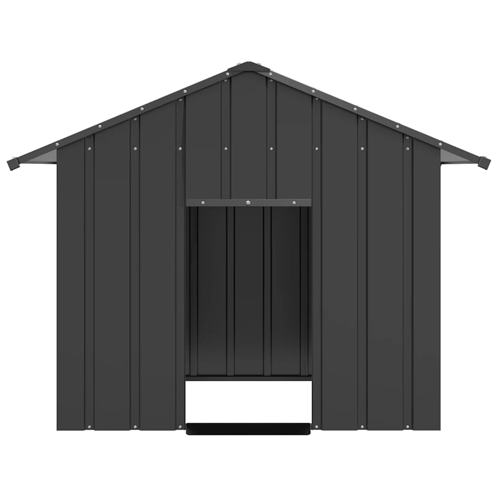 Dog House with Roof Galvanised Steel Anthracite 131 cm 102 cm 101 cm