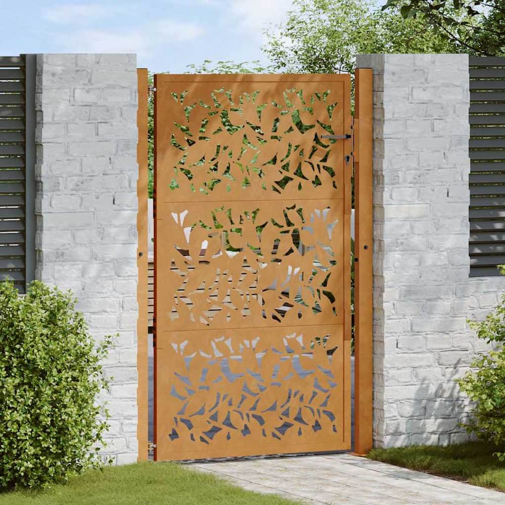Garden Gate Weathering Steel steel/brown Leaf design