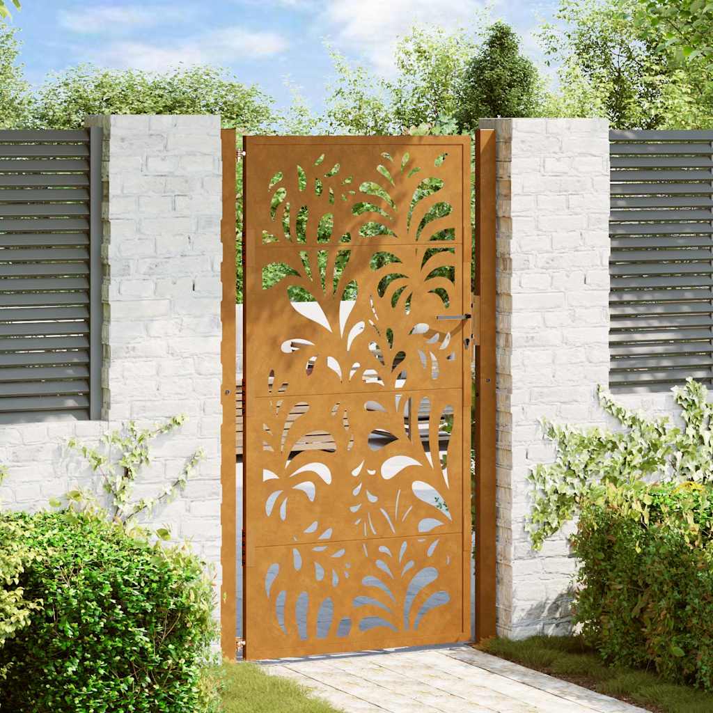 Garden Gate Weathering Steel steel/brown Wave design
