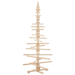 vidaXL | Wooden Christmas Tree | with Stand Natural with Unfinished 180 cm 2