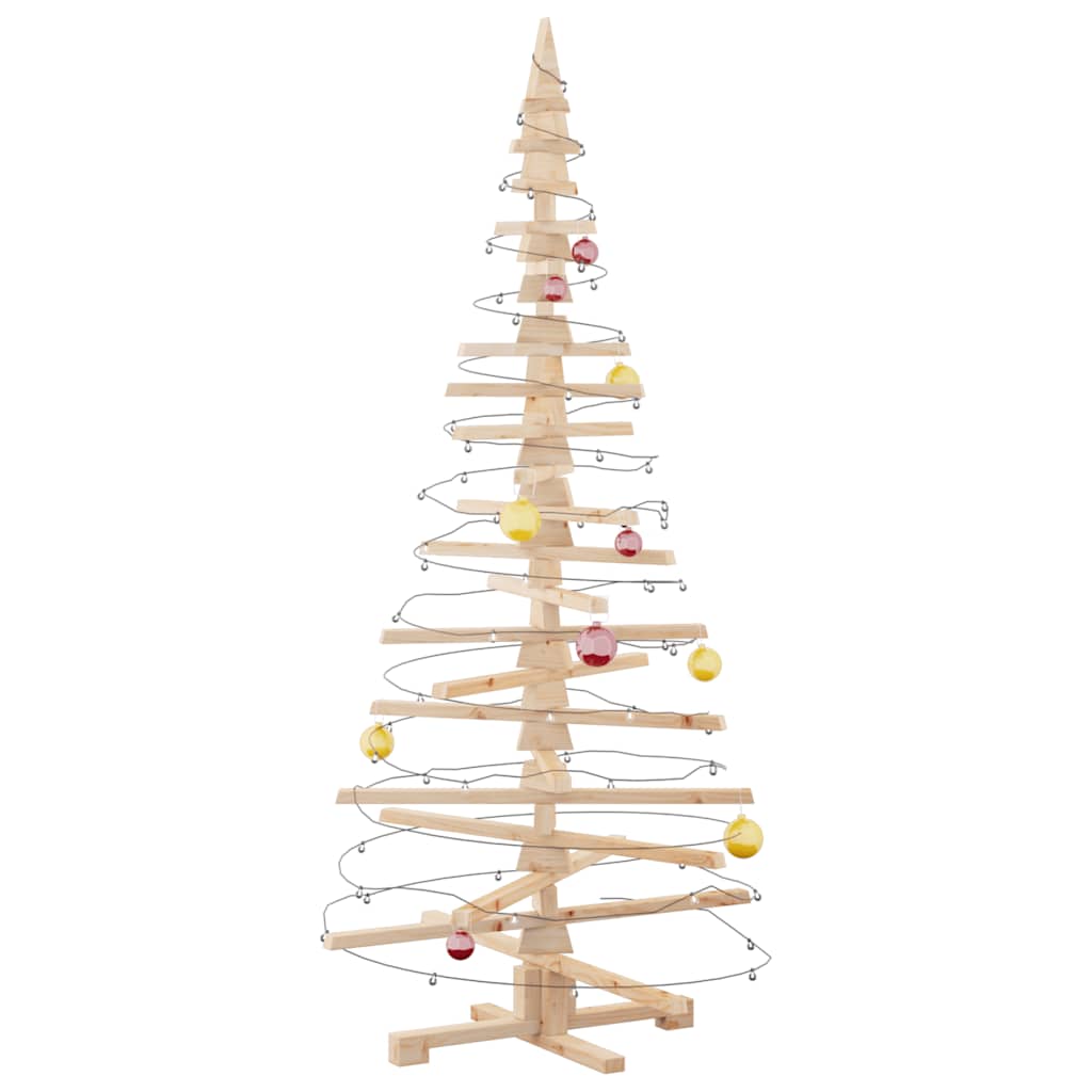 vidaXL | Wooden Christmas Tree | with Stand Natural with Unfinished 180 cm 4