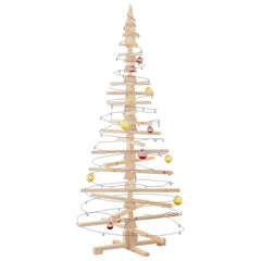 vidaXL | Wooden Christmas Tree | with Stand Natural with Unfinished 180 cm 4