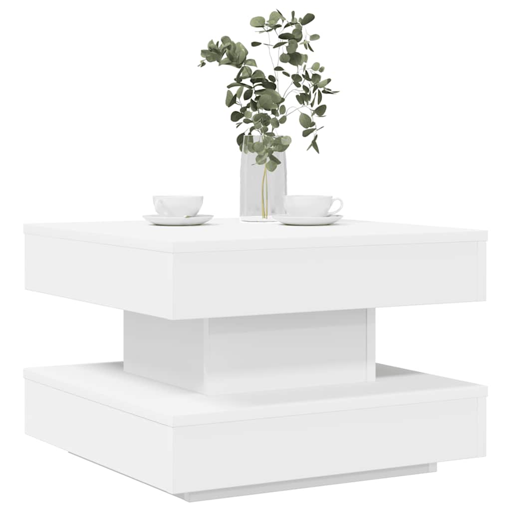 vidaXL Coffee Table 360-Degree Rotatable White 50x50x34,5 cm 1