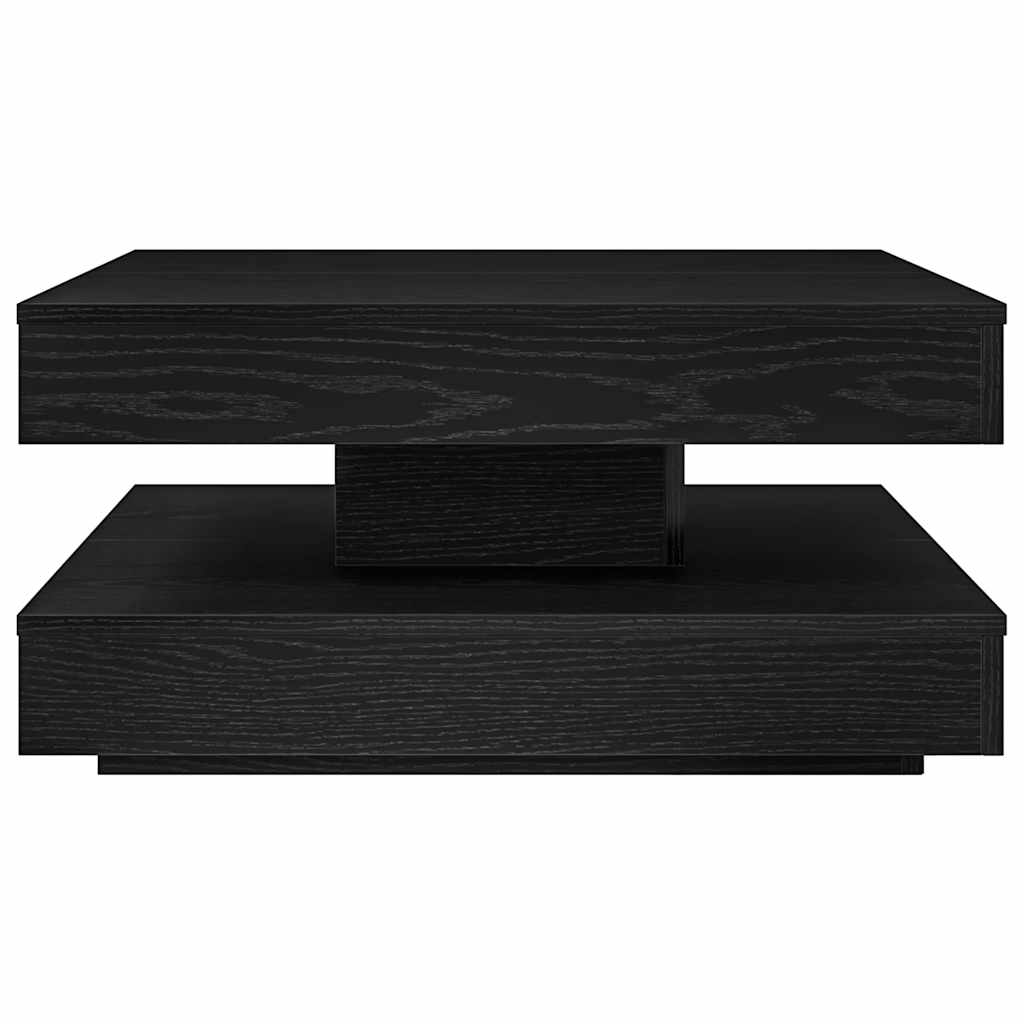 Coffee Table 360-Degree Rotatable 70x70x34.5 cm Black