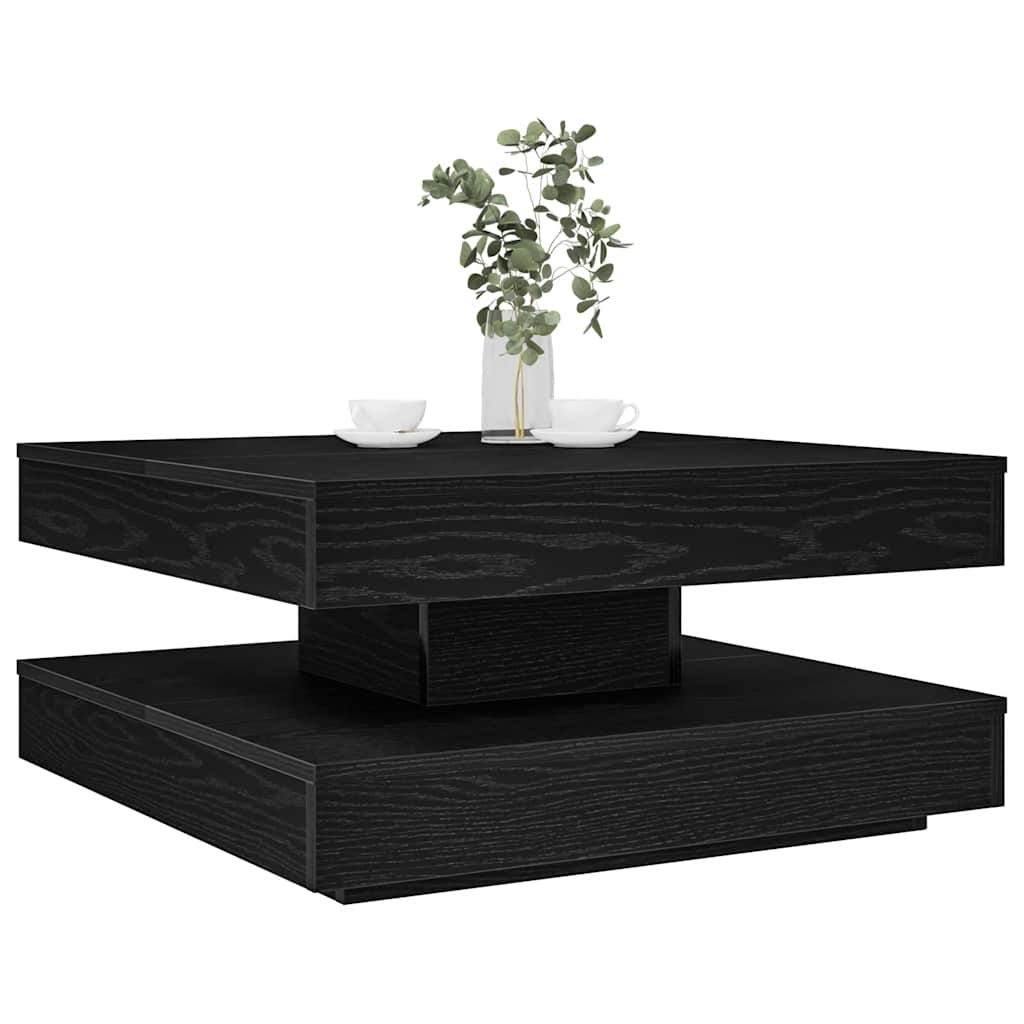 Coffee Table 360-Degree Rotatable 70x70x34.5 cm Black