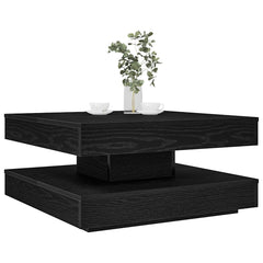 Coffee Table 360-Degree Rotatable 70x70x34.5 cm Black