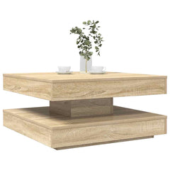 Coffee Table 360-Degree Rotatable 70x70x34.5 cm Sonoma oak