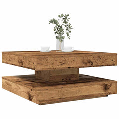 Coffee Table 360-Degree Rotatable 70x70x34.5 cm Old wood