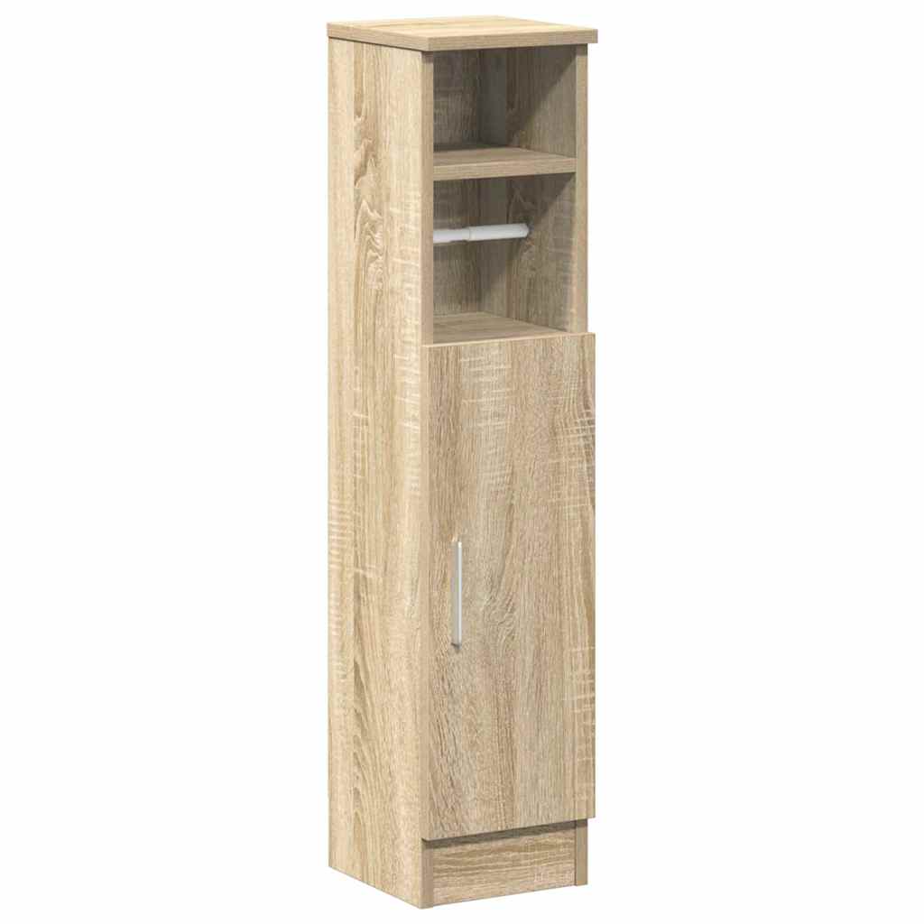 vidaXL Bathroom Cabinet with Roll Holder Sonoma Oak 20.5x22x90 cm 2