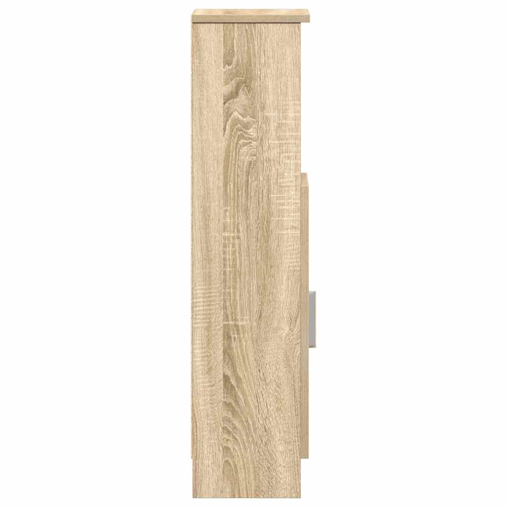 vidaXL Bathroom Cabinet with Roll Holder Sonoma Oak 20.5x22x90 cm 6