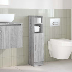 vidaXL Bathroom Cabinet with Roll Holder Grey Sonoma 20.5x22x90 cm 3