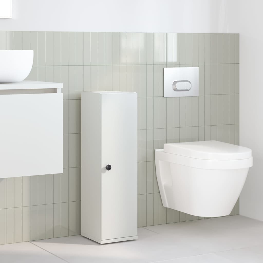 vidaXL Bathroom Cabinet with Roll Holder White 20.5x22x72 cm 3