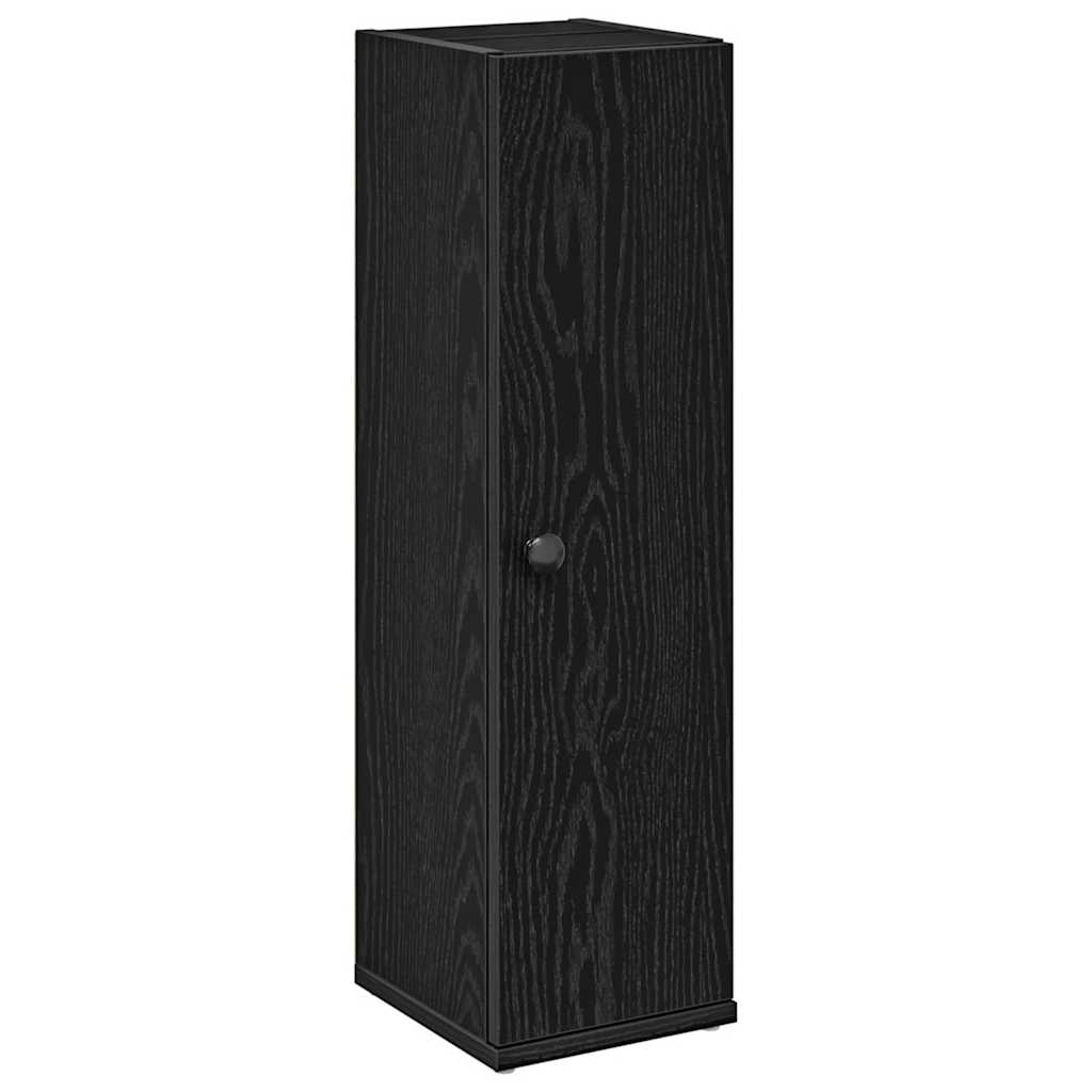vidaXL Bathroom Cabinet with Roll Holder Black 20.5x22x72 cm 2