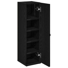 vidaXL Bathroom Cabinet with Roll Holder Black 20.5x22x72 cm 5