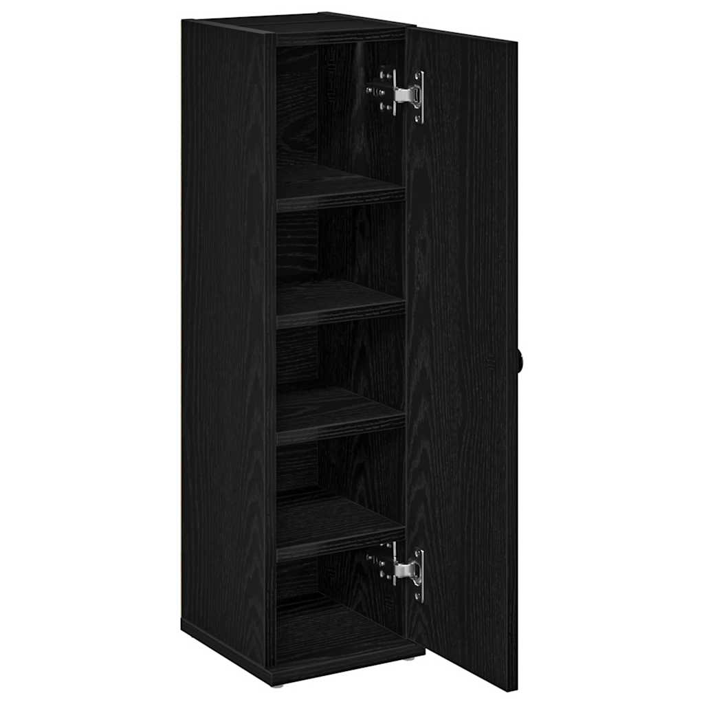 vidaXL Bathroom Cabinet with Roll Holder Black 20.5x22x72 cm 5