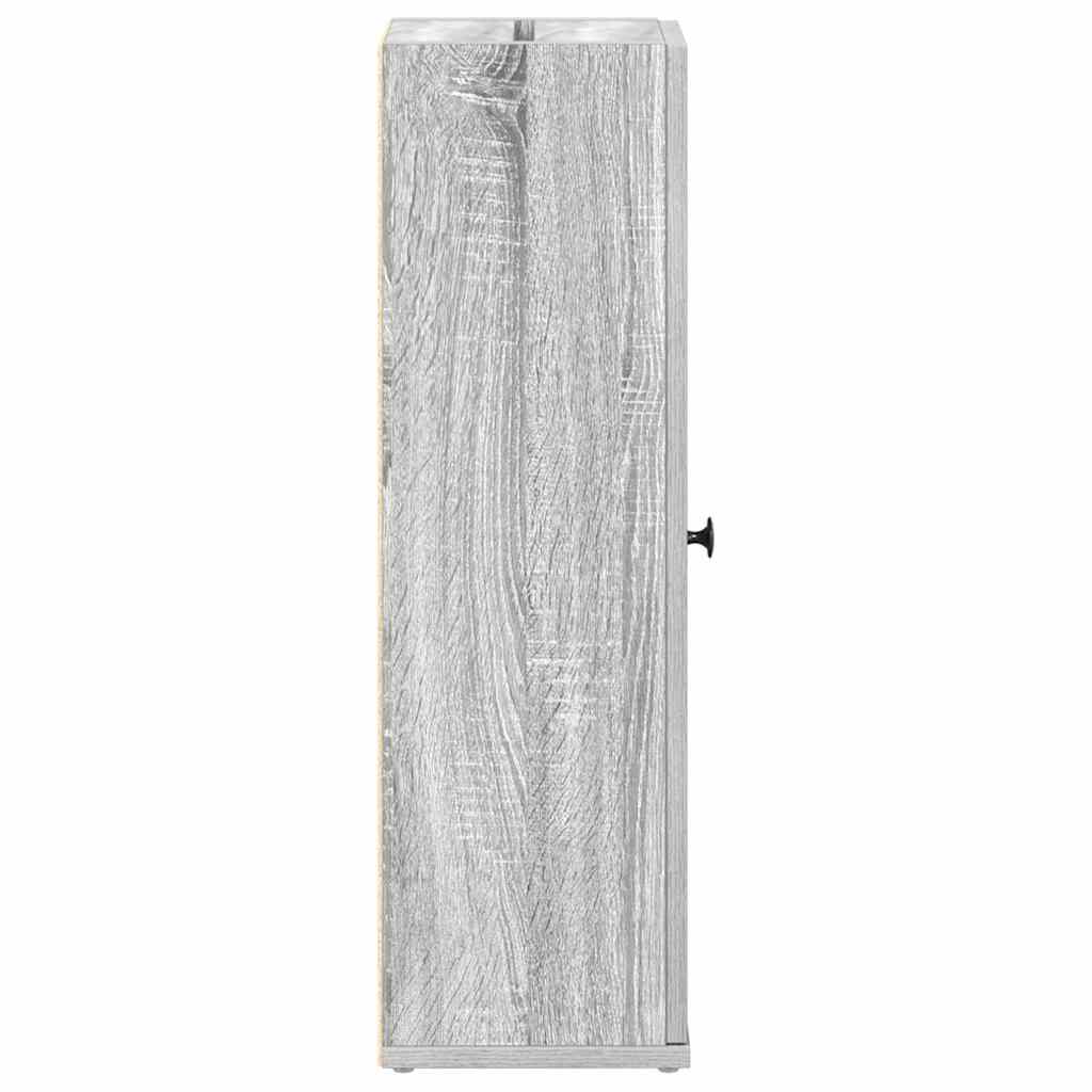vidaXL Bathroom Cabinet with Roll Holder Grey Sonoma 20.5x22x72 cm 6