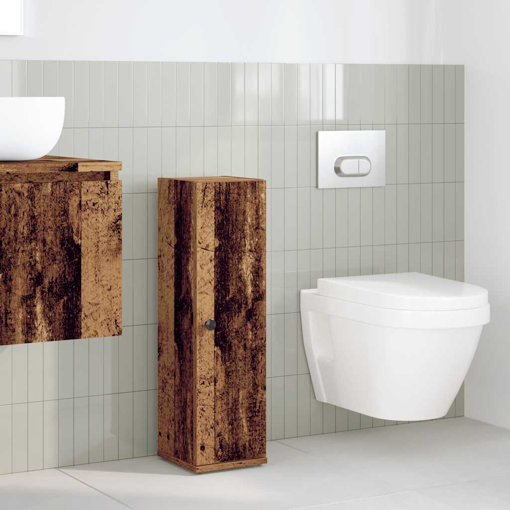 vidaXL Bathroom Cabinet with Roll Holder Old Wood 20.5x22x72 cm 3