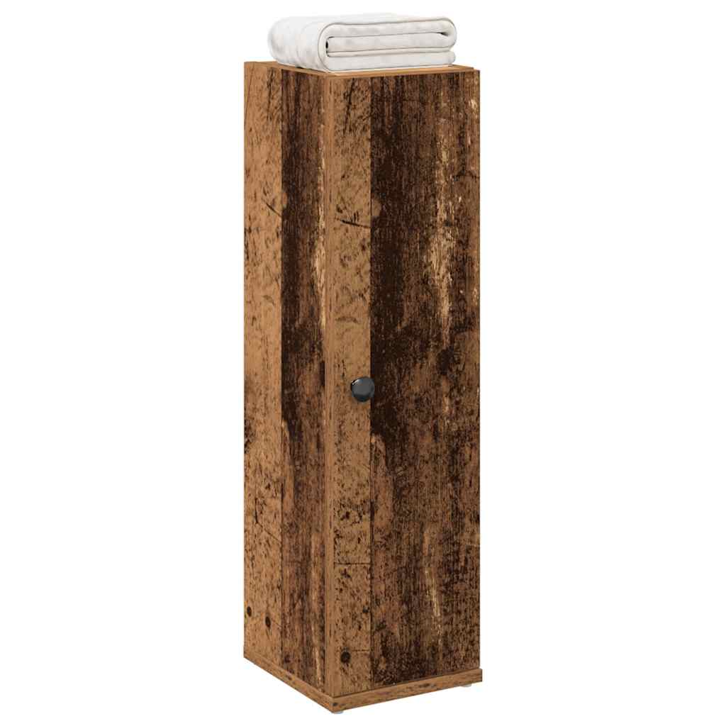 vidaXL Bathroom Cabinet with Roll Holder Old Wood 20.5x22x72 cm 1