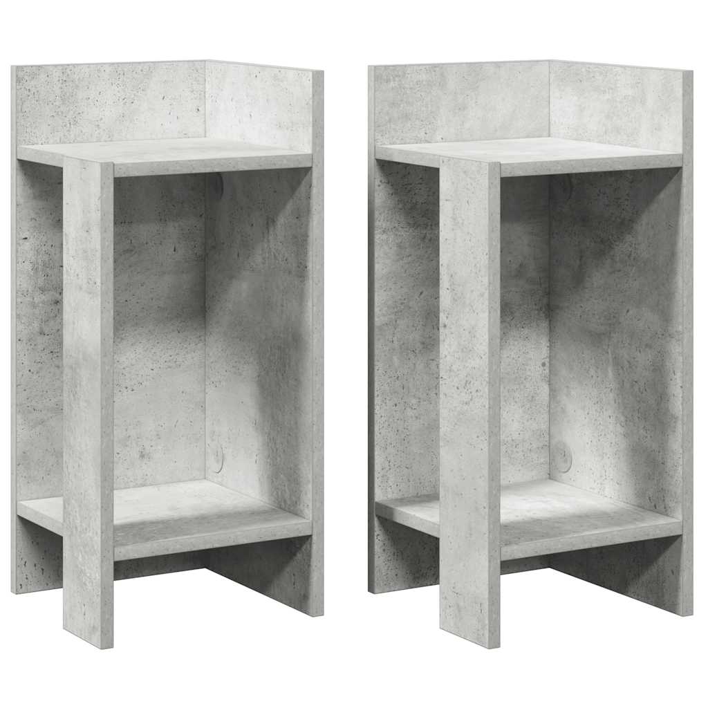 vidaXL Side Tables 2 pcs with Shelf Concrete Grey 25.5x27x60 cm 2