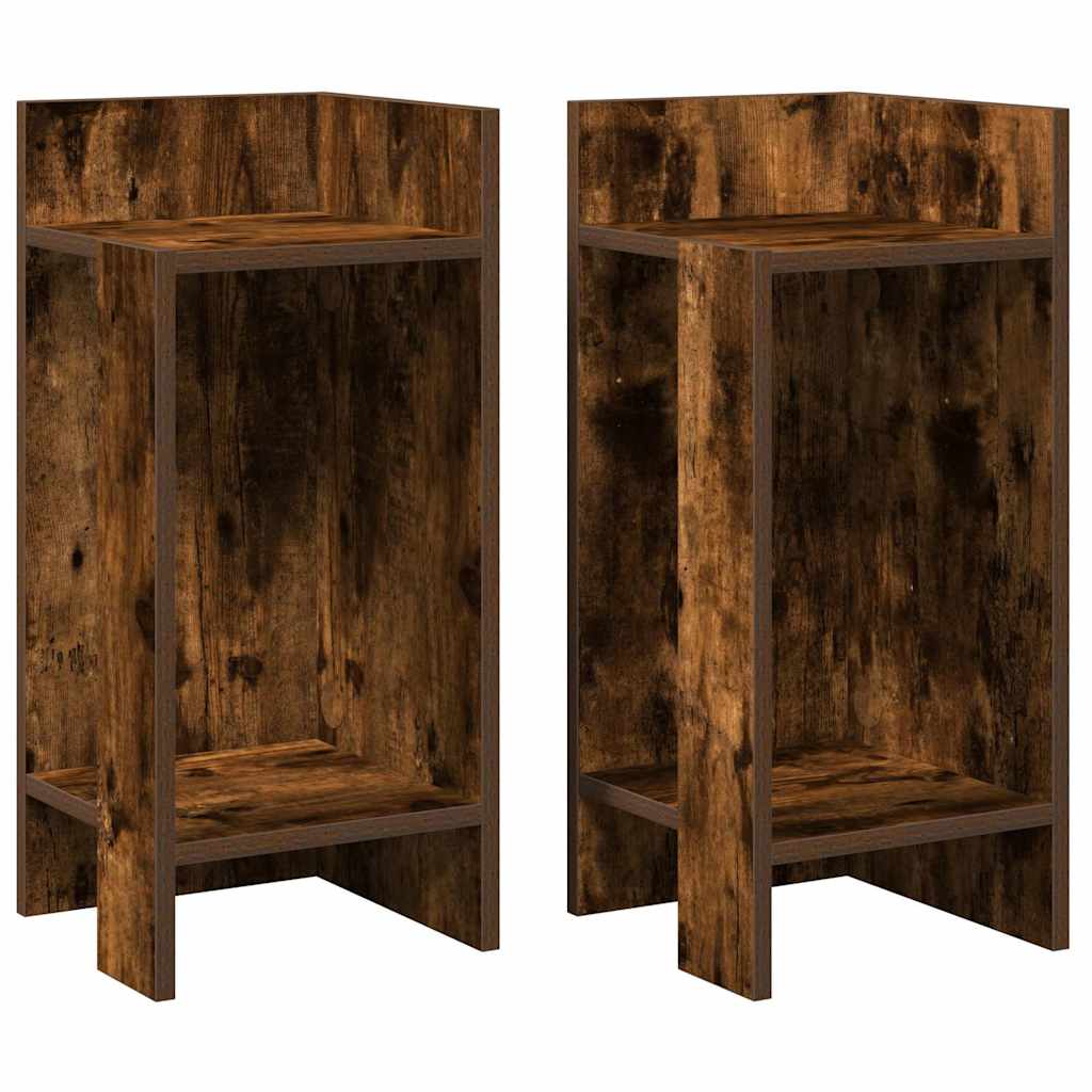 vidaXL Side Tables 2 pcs with Shelf Smoked Oak 25.5x27x60 cm 2