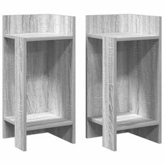 vidaXL Side Tables 2 pcs with Shelf Grey Sonoma 25.5x27x60 cm 2