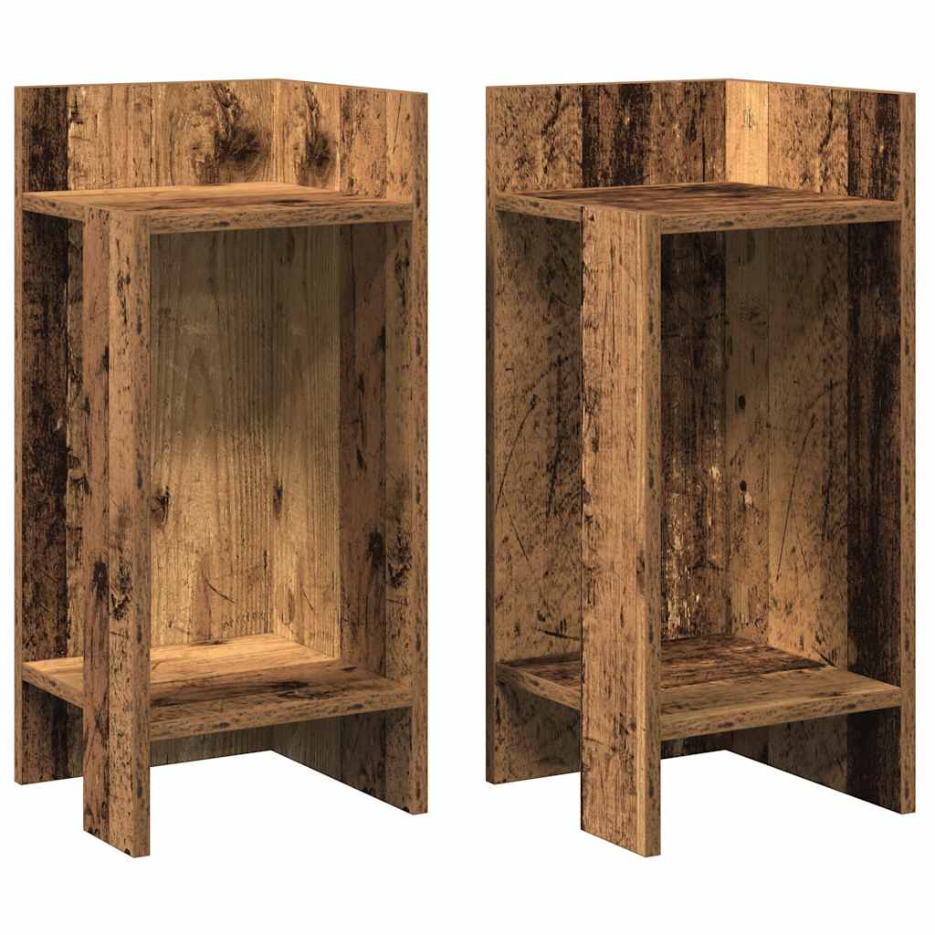 vidaXL Side Tables 2 pcs with Shelf Old Wood 25.5x27x60 cm 2