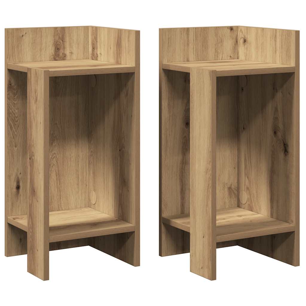 vidaXL Side Tables 2 pcs with Shelf Artisan Oak 25.5x27x60 cm 2