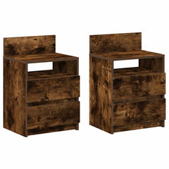 vidaXL Bedside Cabinets 2 pcs with 2 Drawers Smoked Oak 40x33x60 cm 2
