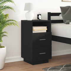 vidaXL Bedside Cabinet with 2 Drawers Black 36x36x68 cm 3