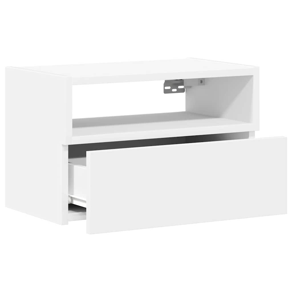 vidaXL Wall-mounted Bedside Cabinet White 45x26x28.5 cm 5