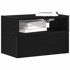 Wall-mounted Bedside Cabinet in Black