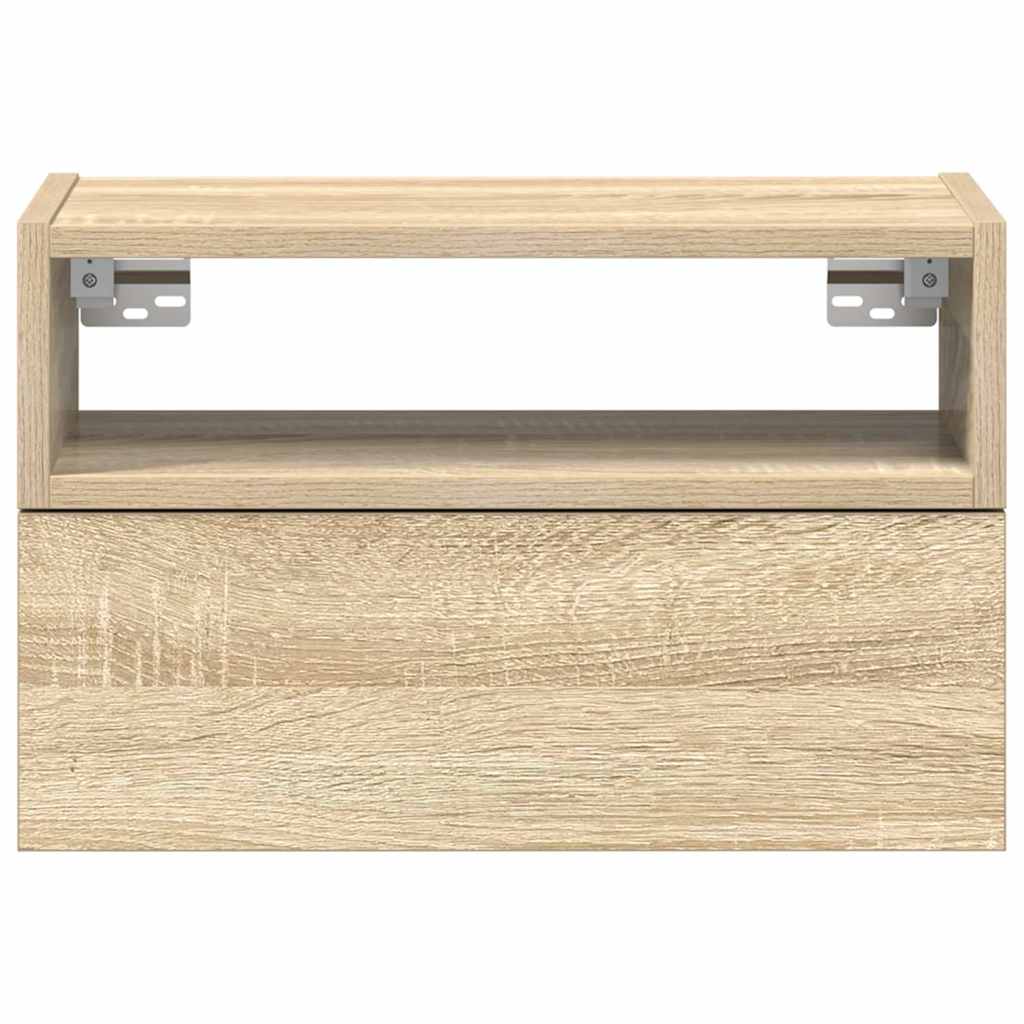 vidaXL Wall-mounted Bedside Cabinet Sonoma Oak 45x26x28.5 cm 4