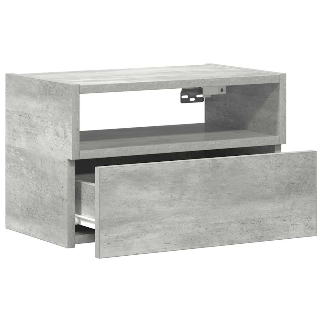 vidaXL Wall-mounted Bedside Cabinet Concrete Grey 45x26x28.5 cm 5