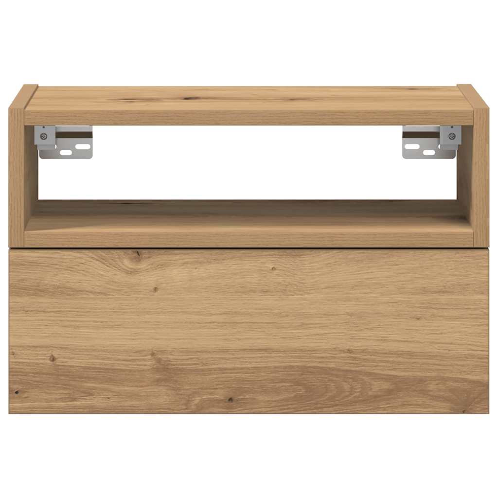 vidaXL Wall-mounted Bedside Cabinet Artisan Oak 45x26x28.5 cm 4