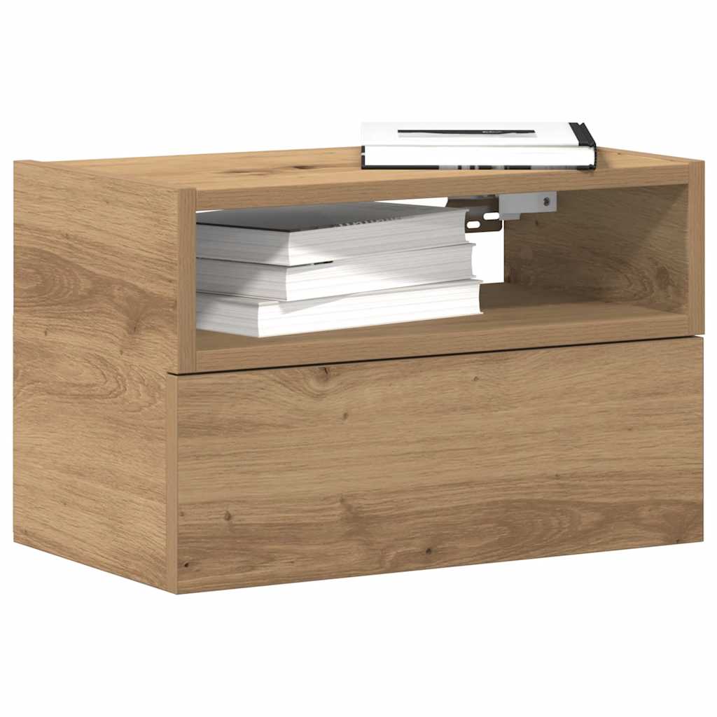 vidaXL Wall-mounted Bedside Cabinet Artisan Oak 45x26x28.5 cm 1
