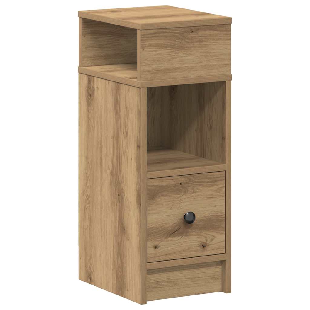 vidaXL Bedside Cabinet with Drawer Artisan Oak 25x31x66 cm 2