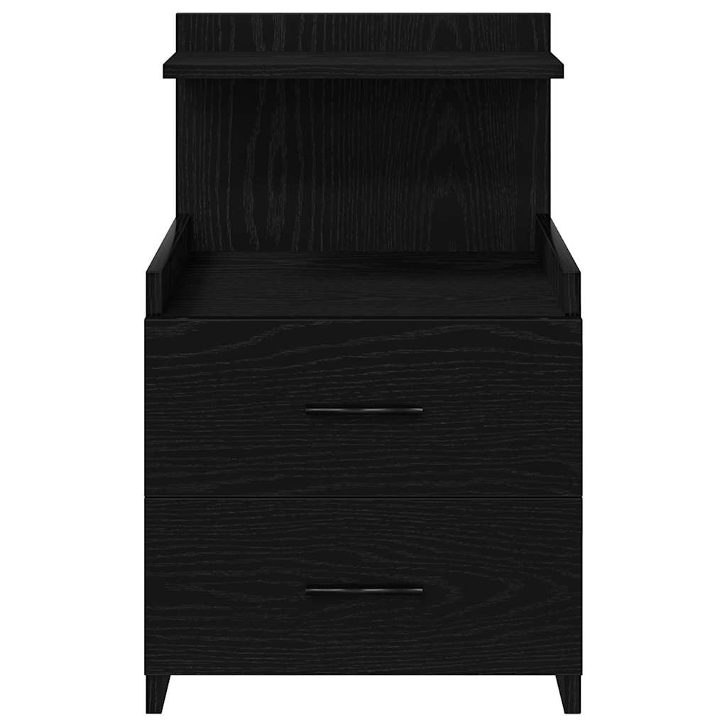 vidaXL Bedside Cabinets 2 pcs with 2 Drawers Black 40x36.5x62 cm 4