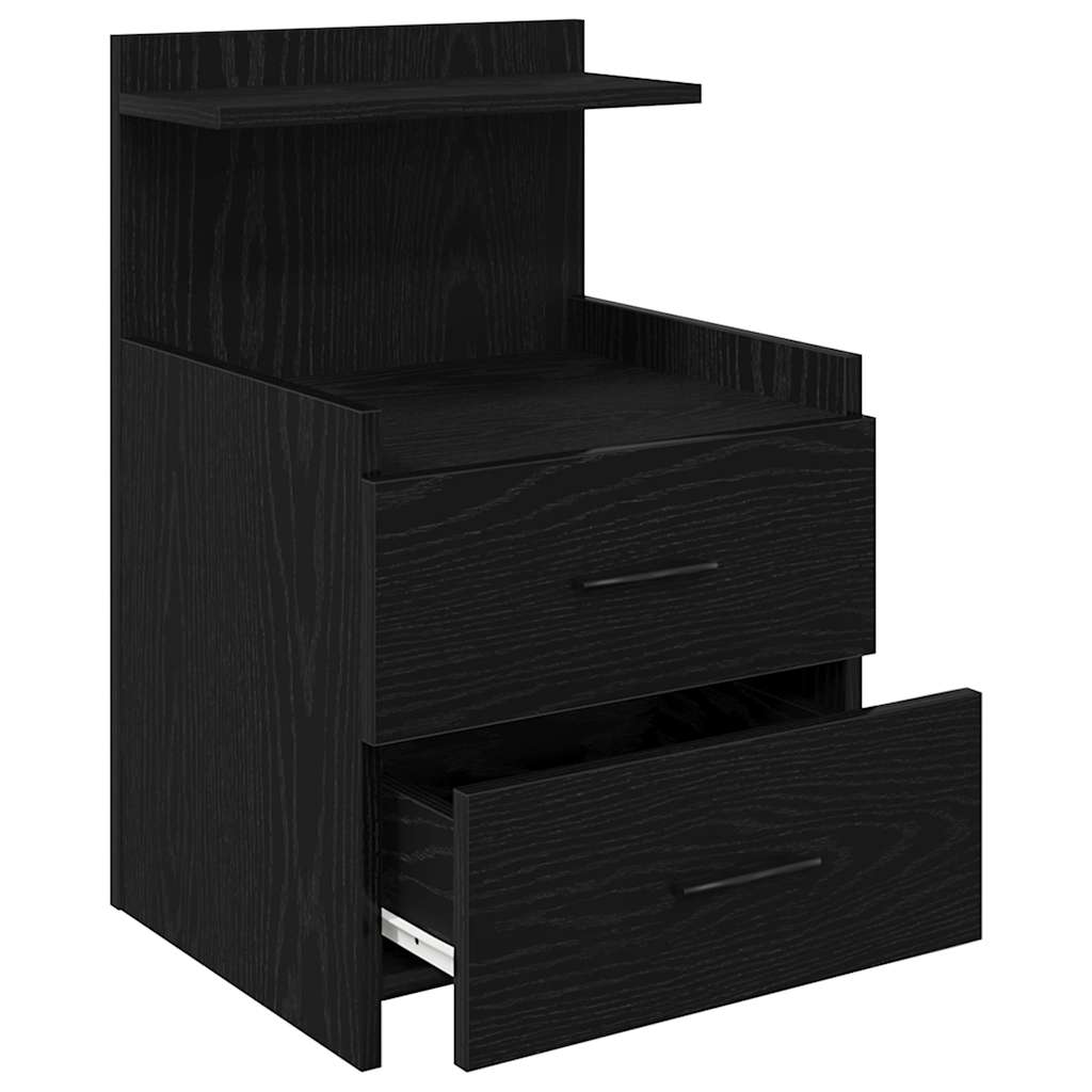 vidaXL Bedside Cabinets 2 pcs with 2 Drawers Black 40x36.5x62 cm 5