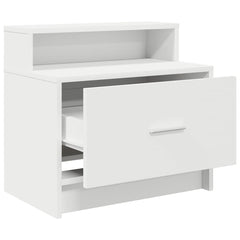 vidaXL Bedside Cabinet with Drawer White 51x31x47 cm 5