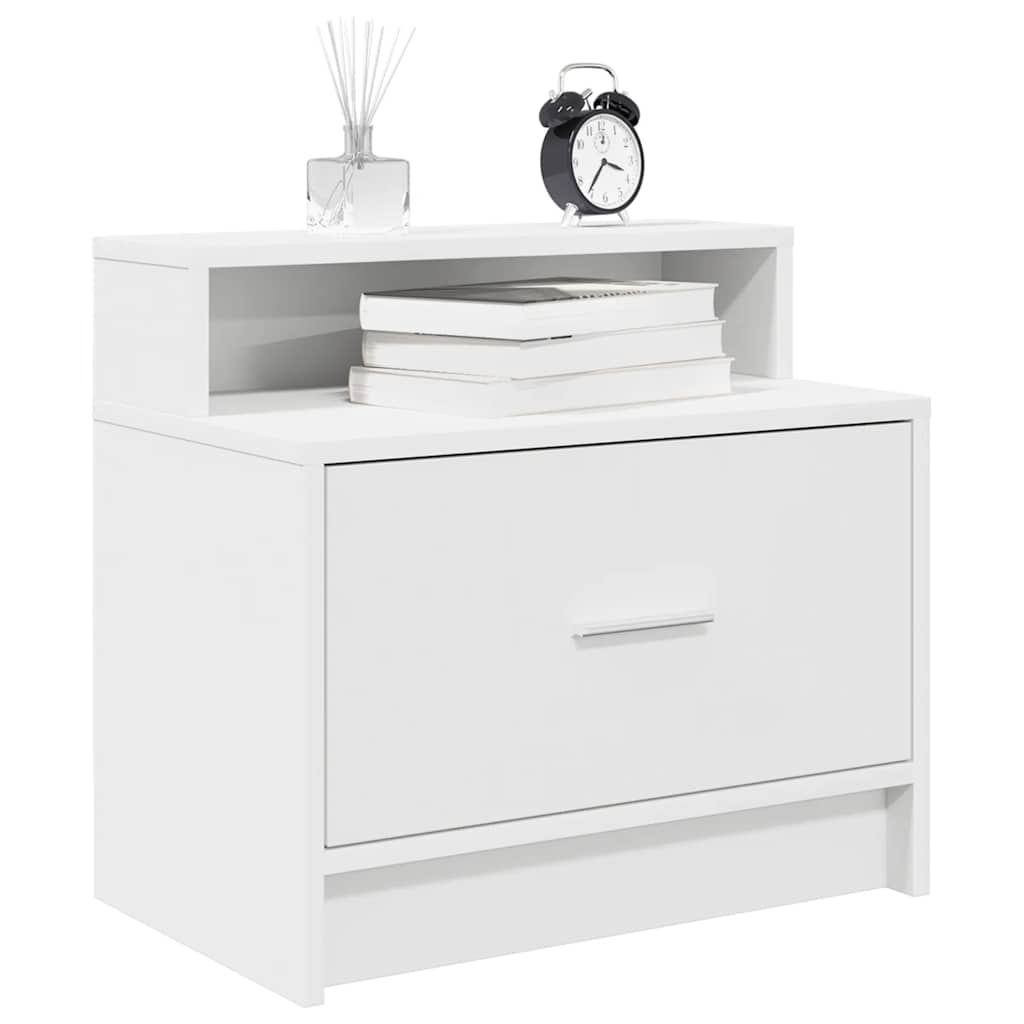 vidaXL Bedside Cabinet with Drawer White 51x31x47 cm 1