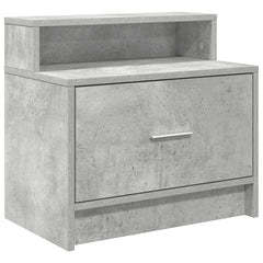 vidaXL Bedside Cabinet with Drawer Concrete Grey 51x31x47 cm 2
