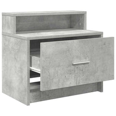 vidaXL Bedside Cabinet with Drawer Concrete Grey 51x31x47 cm 5