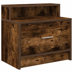 vidaXL Bedside Cabinet with Drawer Smoked Oak 51x31x47 cm 2