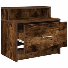vidaXL Bedside Cabinet with Drawer Smoked Oak 51x31x47 cm 5