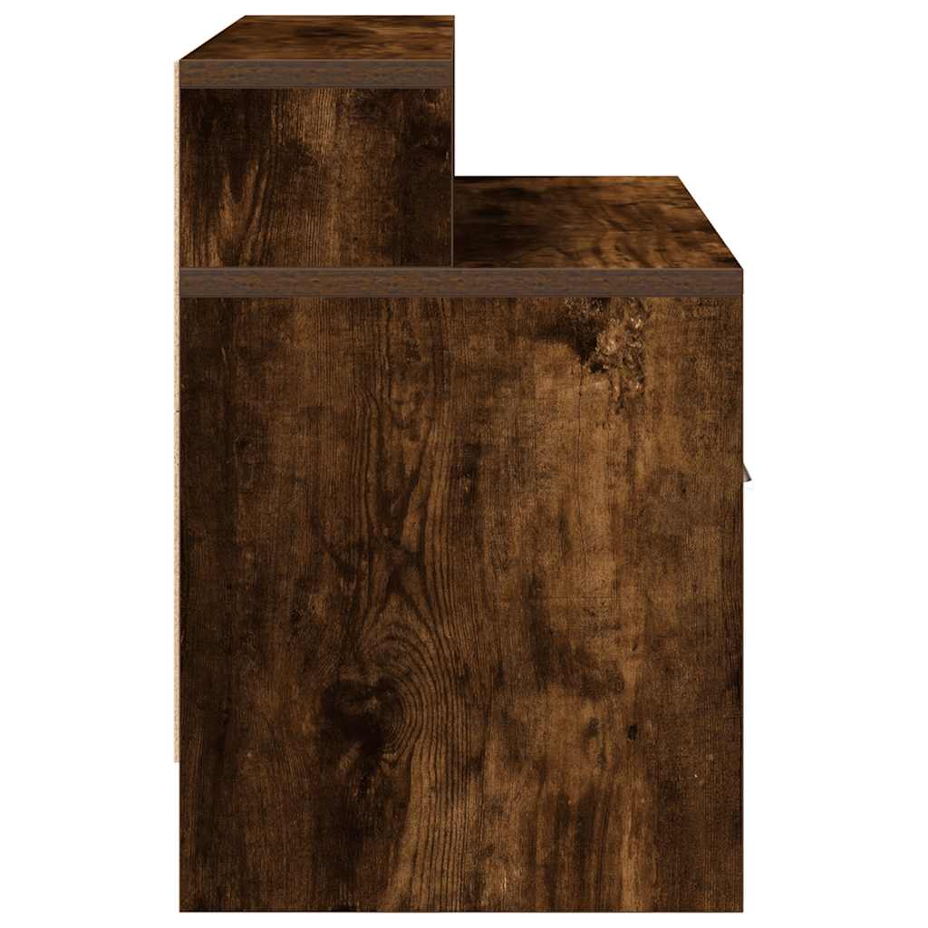 vidaXL Bedside Cabinet with Drawer Smoked Oak 51x31x47 cm 6