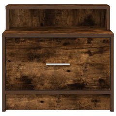 vidaXL Bedside Cabinets with Drawer 2 pcs Smoked Oak 51x31x47 cm 4
