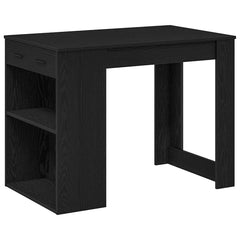 vidaXL Desk with Drawer and Shelf Black Oak 102x62x77.5 cm Engineered Wood 2