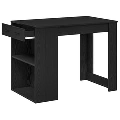 vidaXL Desk with Drawer and Shelf Black Oak 102x62x77.5 cm Engineered Wood 5