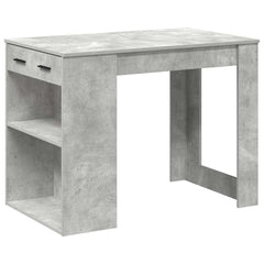 vidaXL Desk with Drawer and Shelf Concrete Grey 102x62x77.5 cm Engineered Wood 2